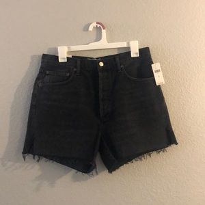 Agolde Dee Black Super High Rise Short